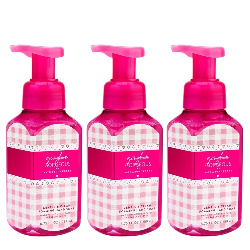 NEW 3X Bath & Body Works GINGHAM GORGEOUS Foam Hand Soap 8.75 fl oz Bundle